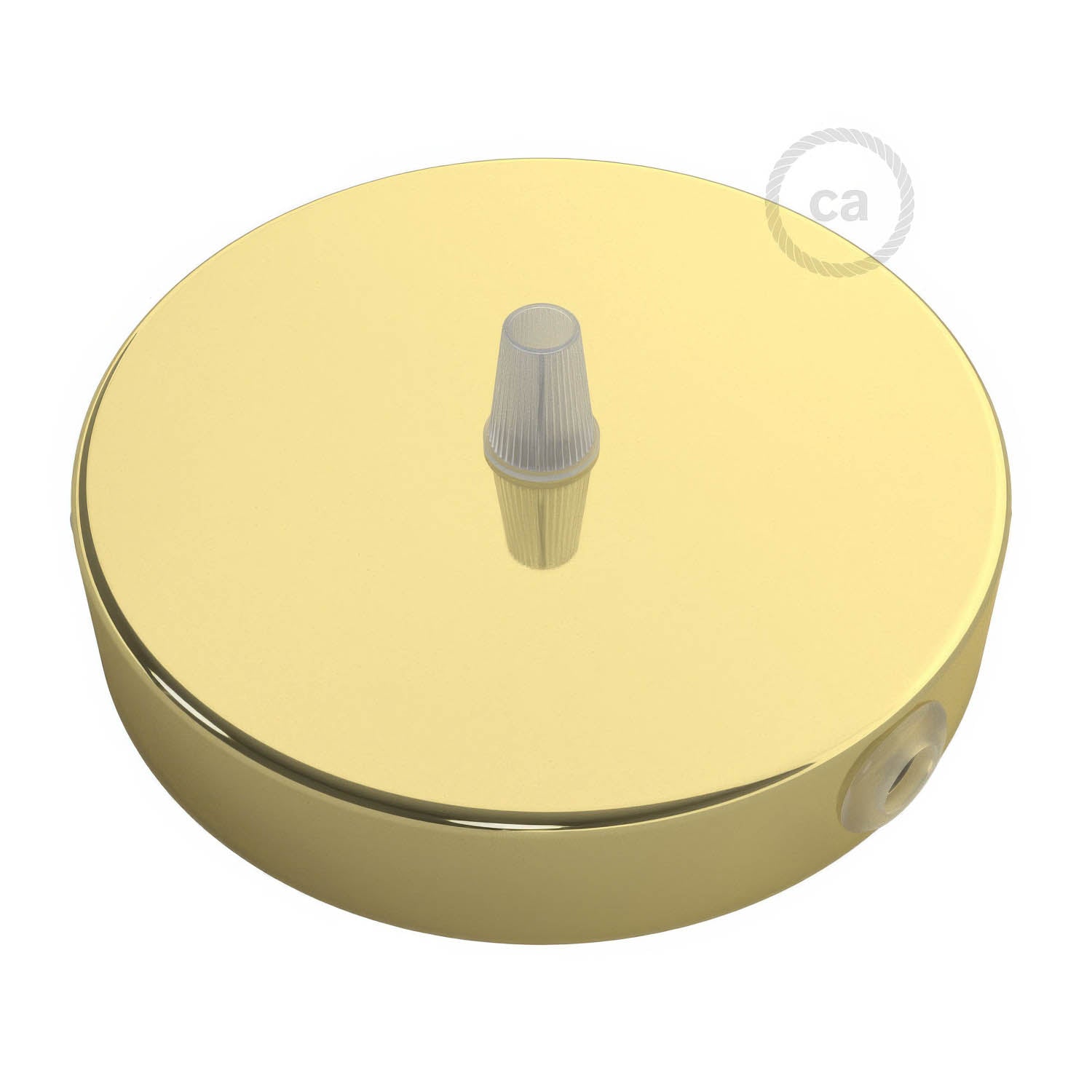 Kit rosone cilindrico in metallo a 1 foro centrale e 2 fori laterali - Ottone Conico