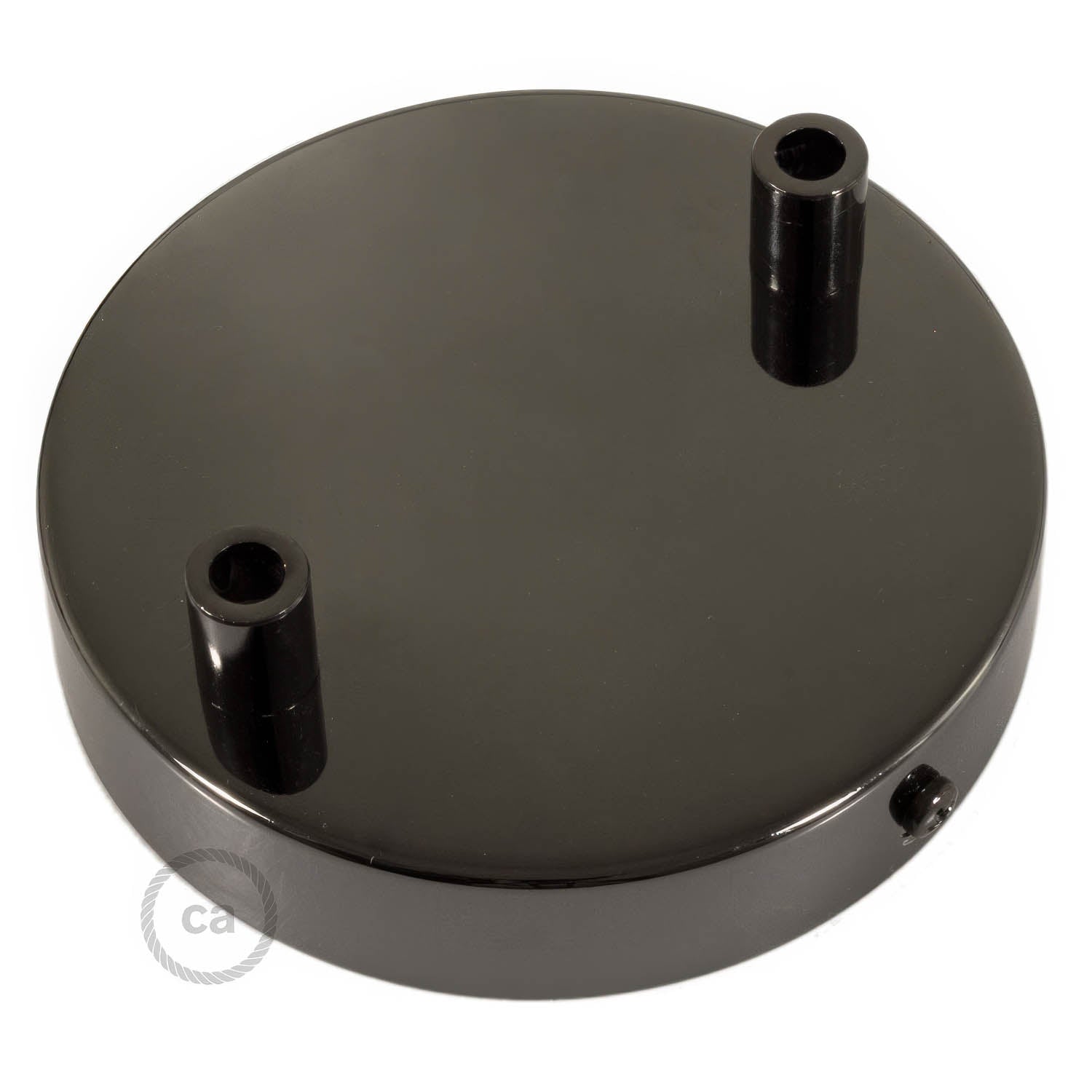 Kit rosone cilindrico in metallo a 2 fori - Nero perla Cilindrico