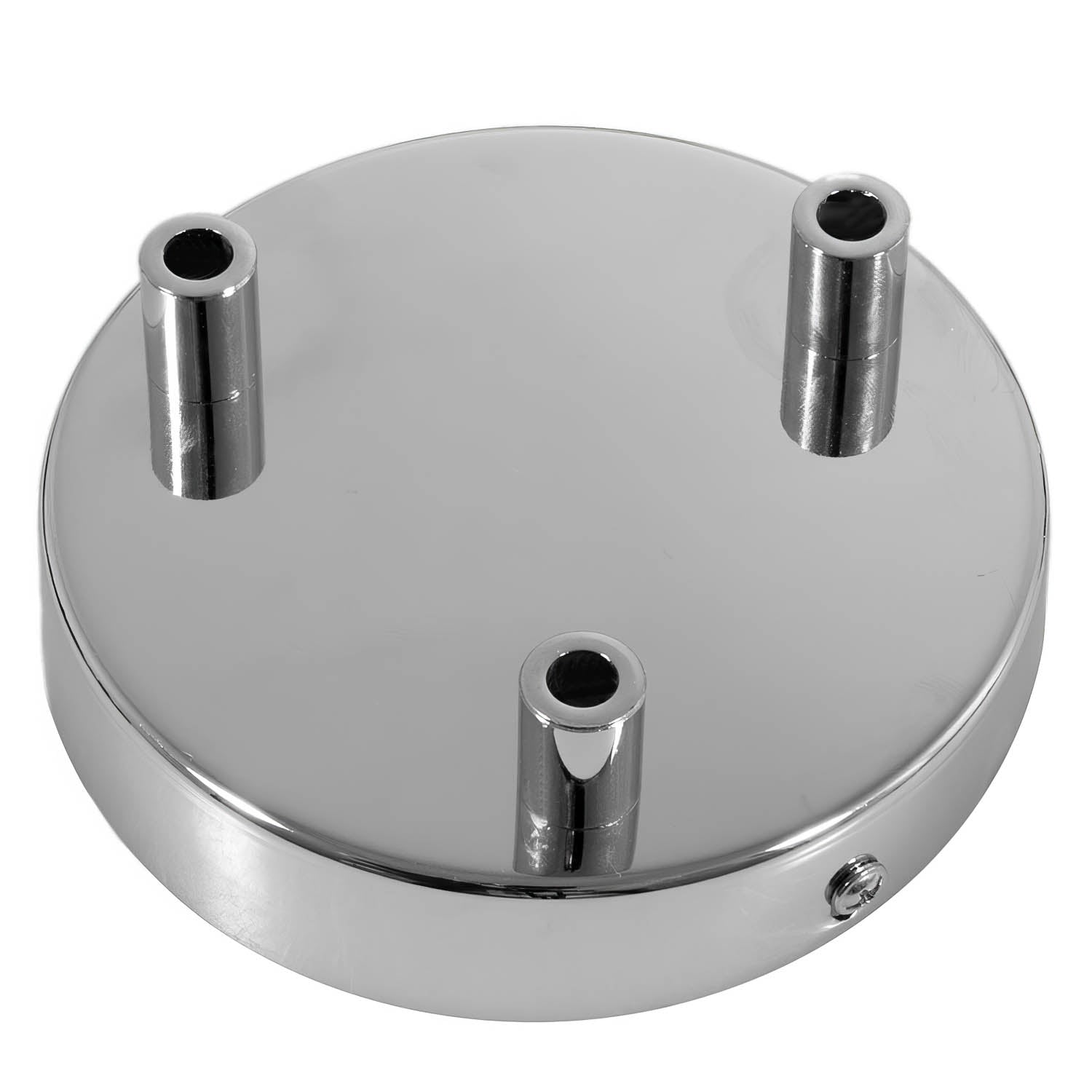 Kit rosone cilindrico in metallo a 3 fori - Cromo Cilindrico