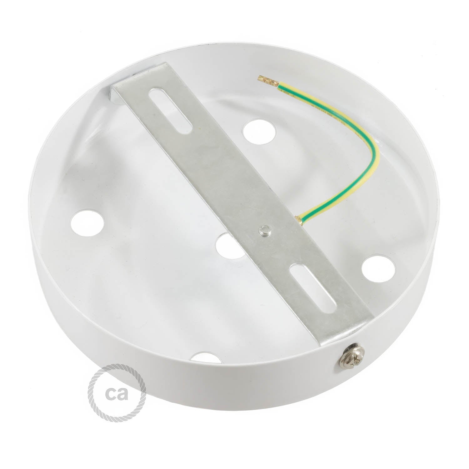 Kit rosone cilindrico in metallo a 5 fori - Bianco opaco Conico