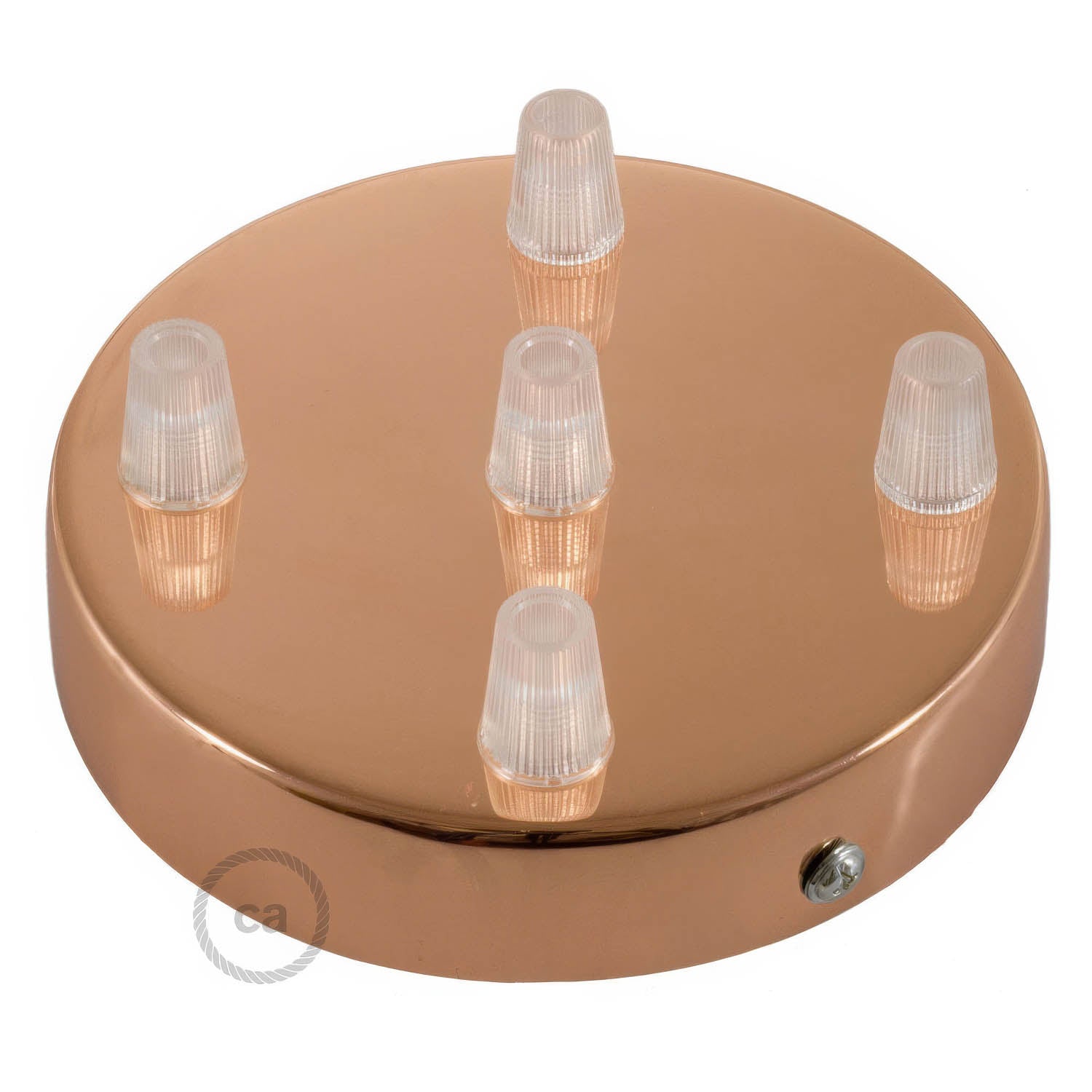 Kit rosone cilindrico in metallo a 5 fori - Rame Conico