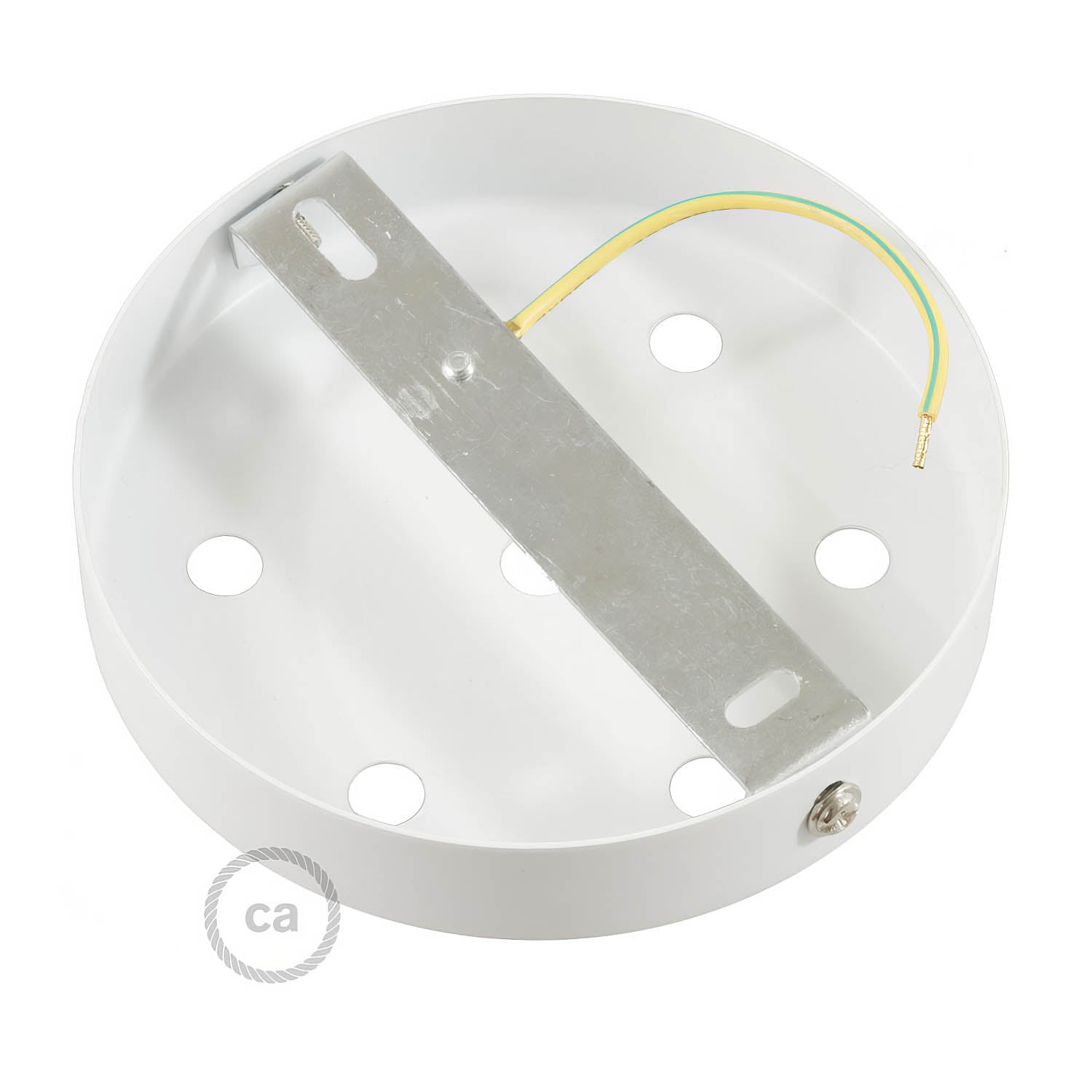 Kit rosone cilindrico in metallo a 7 fori - Bianco lucido Cilindrico