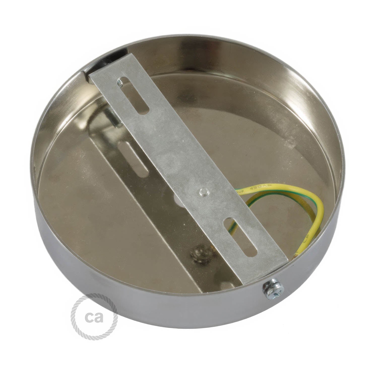 Kit rosone cilindrico in metallo con serracavo da 7 cm - Titanio satinato