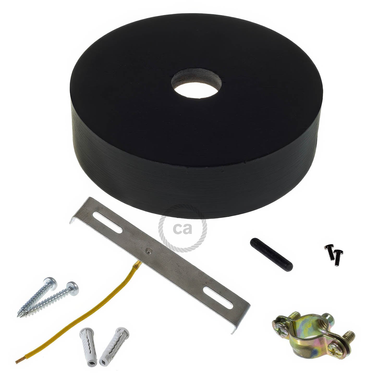 Kit rosone in legno per cordone 2XL - Nero