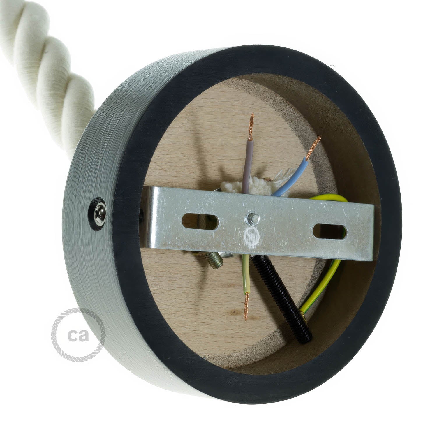 Kit rosone in legno per cordone 2XL - Nero