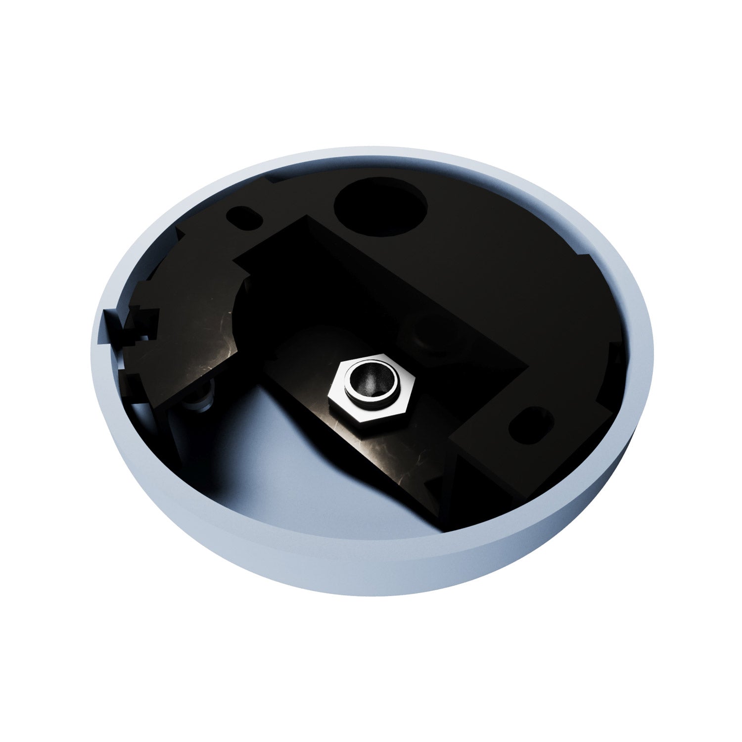 Kit rosone in silicone con foro centrale e predisposizione per foro laterale - Blu carta da zucchero