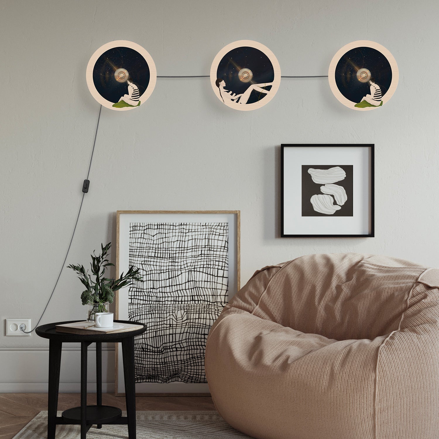 Kit Spostaluce con portalampada E27 per paralume - Bianco