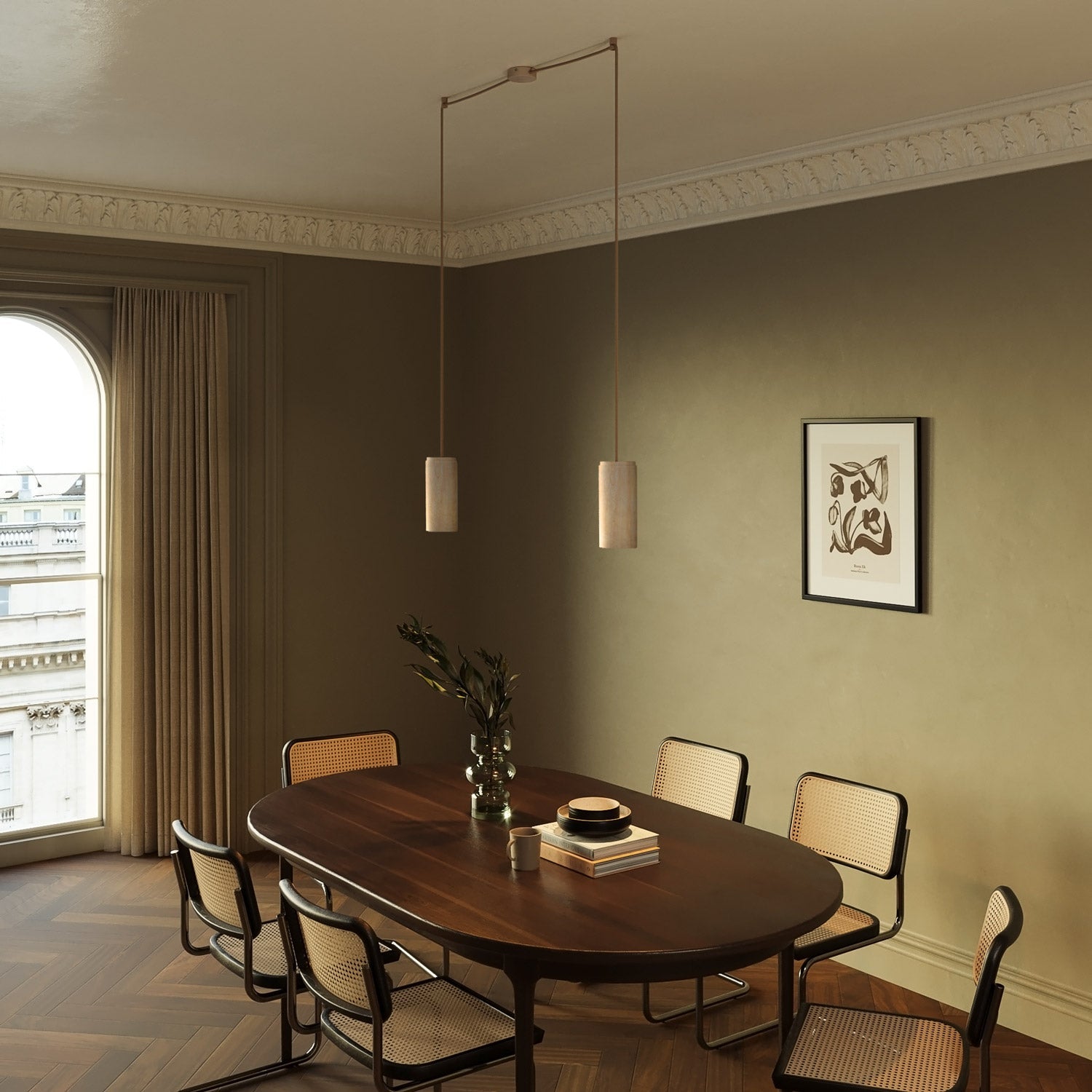 Lampada a 2 cadute con paralumi in legno per faretto Tub - E27 - Creative Cables