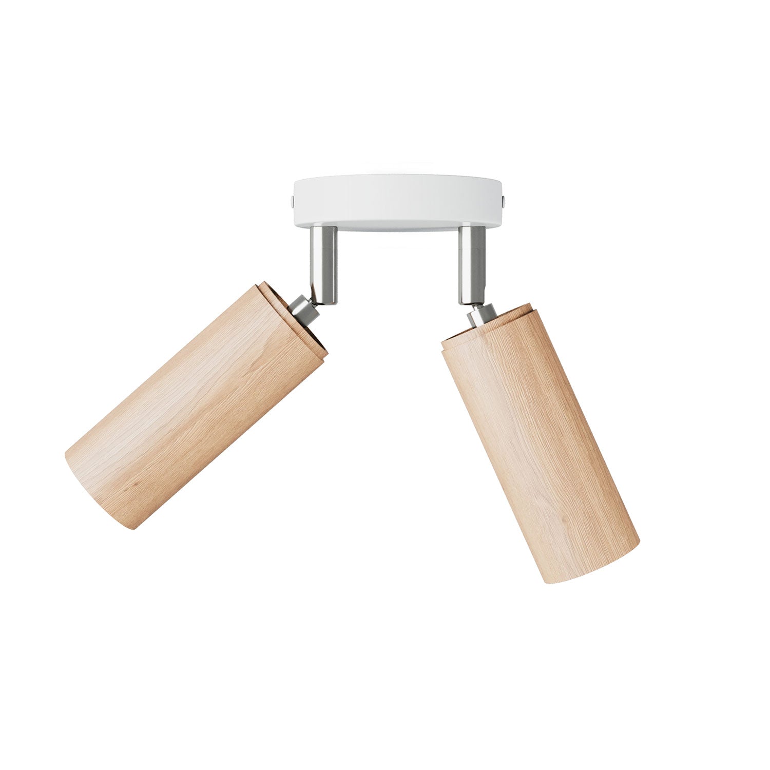 Lampada a 2 faretti con paralume Tub - E14 e rosone tondo - Neutro - Creative Cables