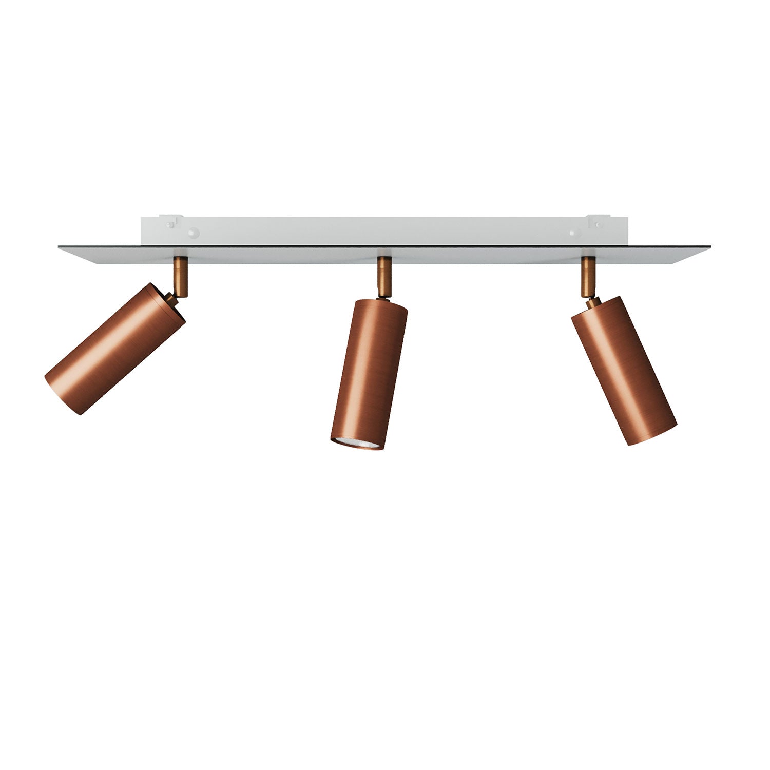 Lampada a 3 faretti con paralume Tub - E14 e Rose - One XXL rettangolare - Rame satinato - Creative Cables