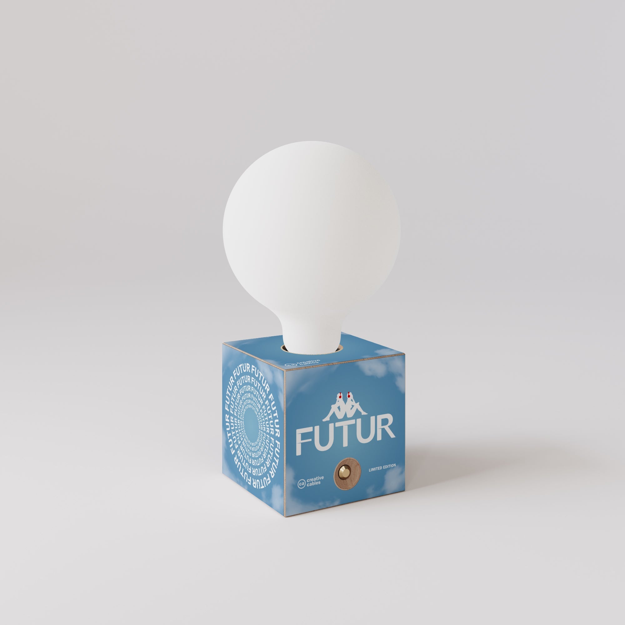 Lampada a batteria Cabless03 "Futur" con lampadina globo effetto porcellana - Futur Festival