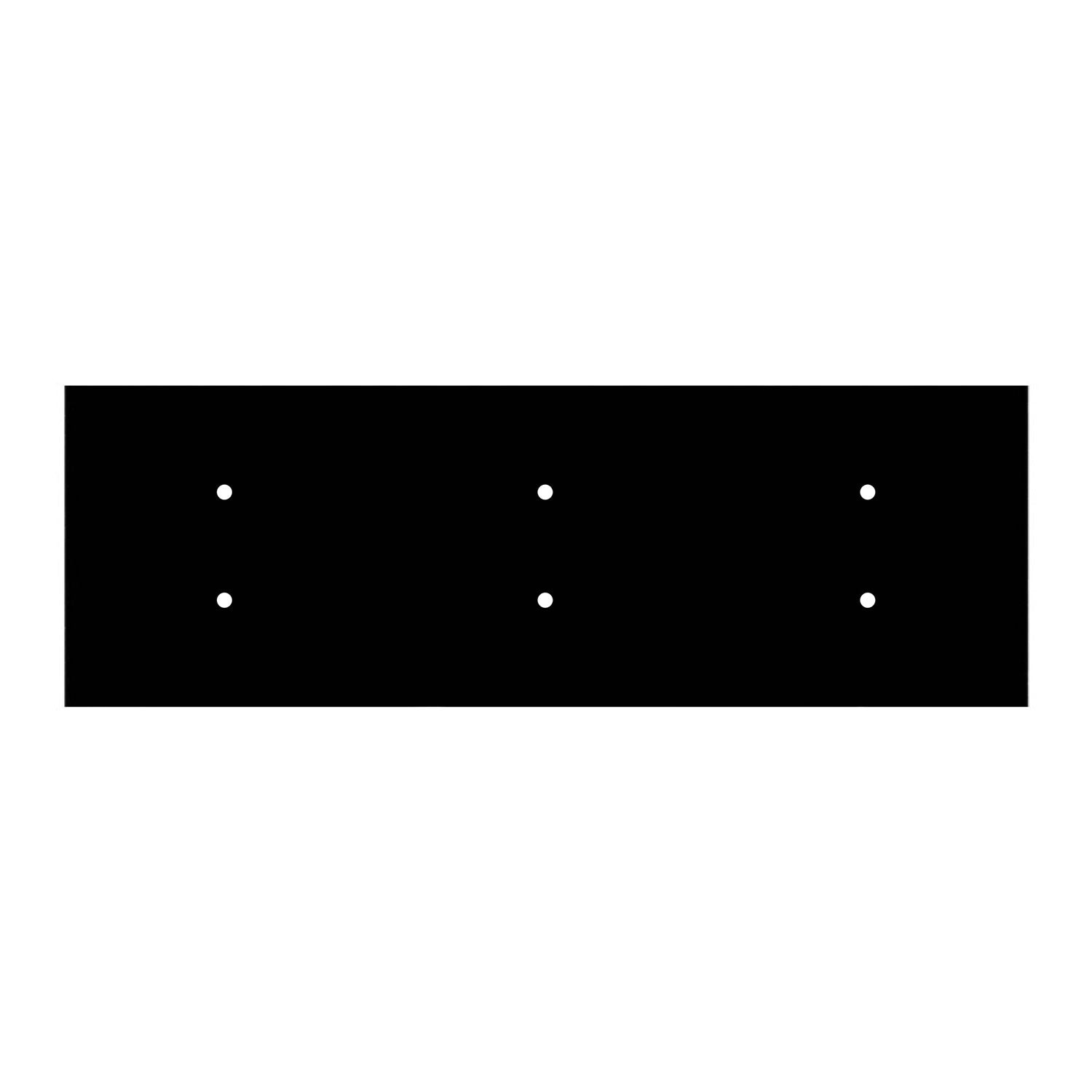 Lampada a sospensione a 6 cadute con XXL Rose-One rettangolare 675 mm con paralume in metallo Tub-E14 - Nero opaco