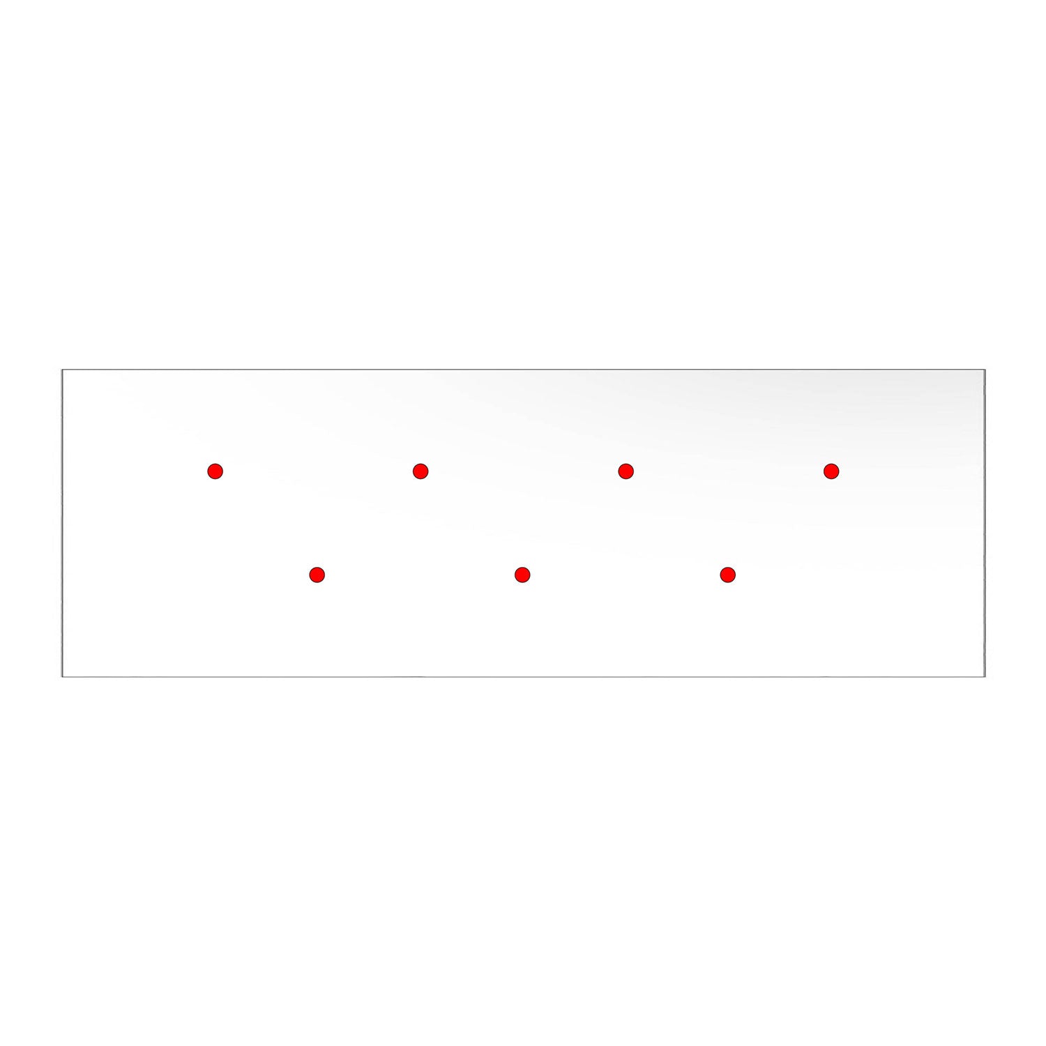 Lampada a sospensione a 7 cadute con XXL Rose-One rettangolare 675 mm con finiture in metallo - Bianco opaco