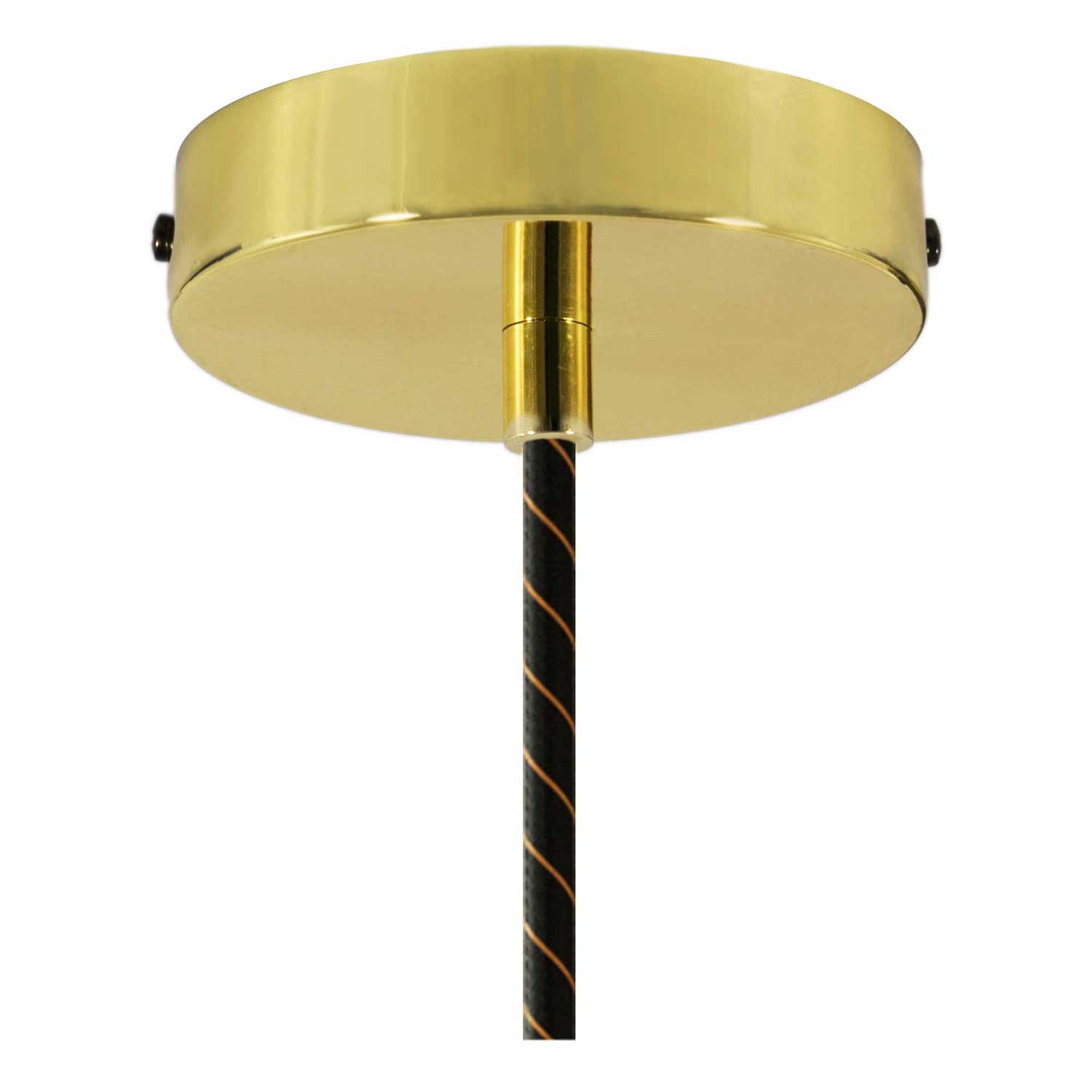 Lampada a sospensione completa di cavo tessile, paralume oversize Ellepi e portalampada zigrinato - Nero