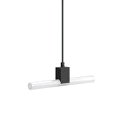 Lampada a sospensione completa di cavo tessile, portalampada S14d Syntax® e finiture in metallo - Nero