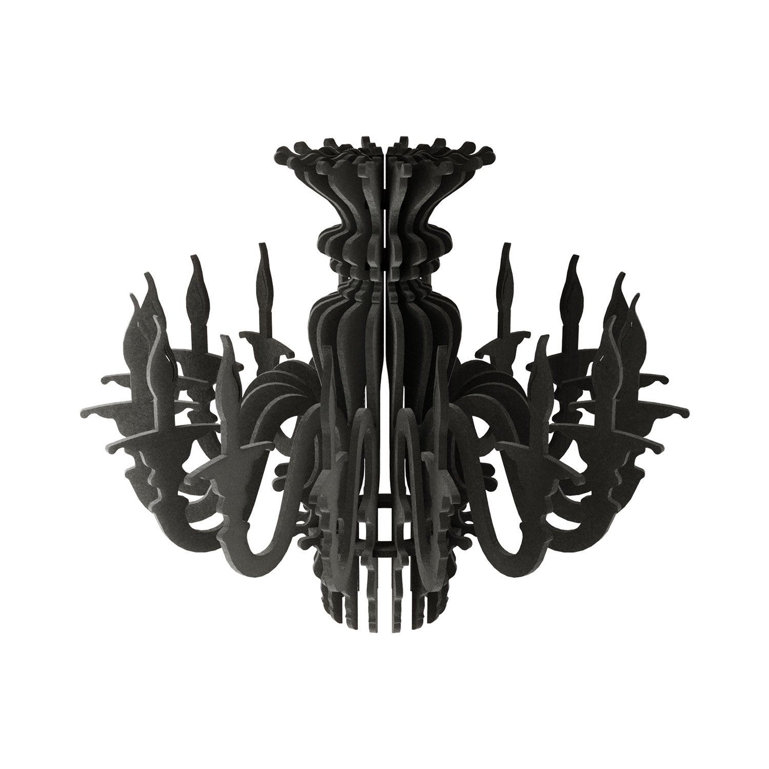 Lampada a sospensione con paralume classico SHHANDELIER in materiale fonoassorbente - Nero melange