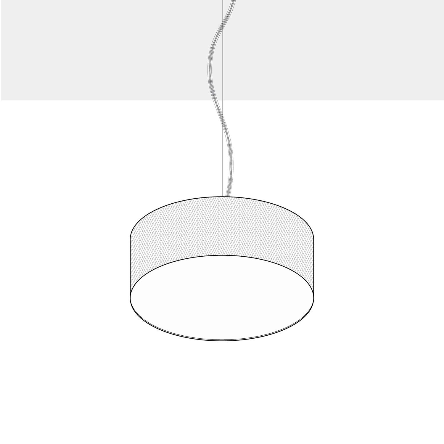 Lampada a sospensione con paralume in tessuto Cilindro Small - Made in Italy - Lana Sabbia Si