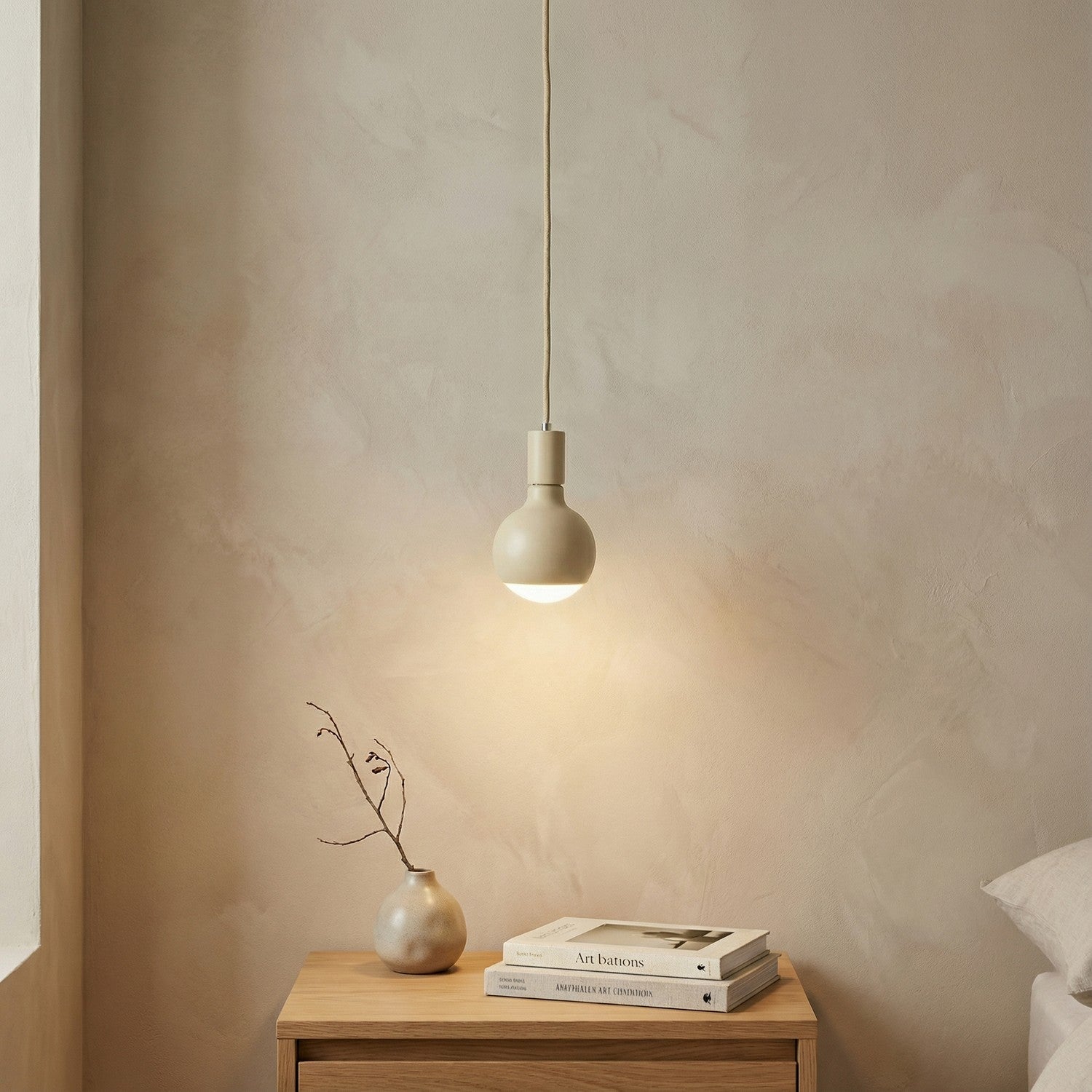 Lampada a sospensione Filotto Metallico con lampadina Lucia - Panna