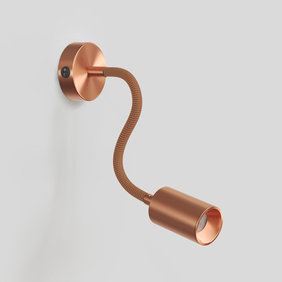 Lampada da parete o soffitto con faretto GU10 Bispot e braccio orientabile Flex 30 cm - Rame satinato Si Si