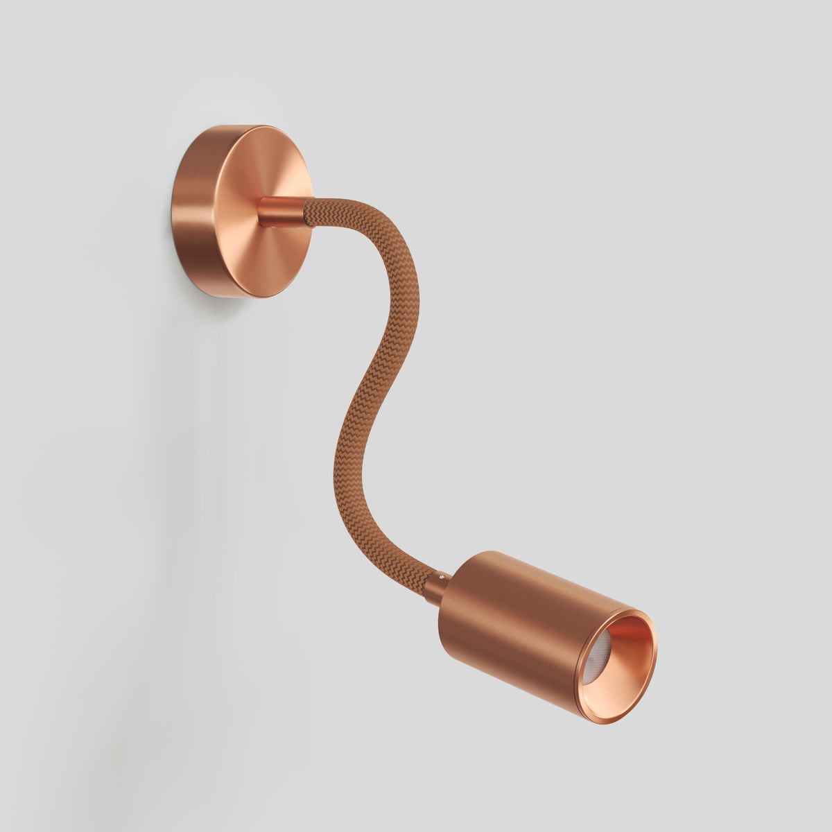 Lampada da parete o soffitto con faretto GU10 Bispot e braccio orientabile Flex 30 cm - Rame satinato Si No