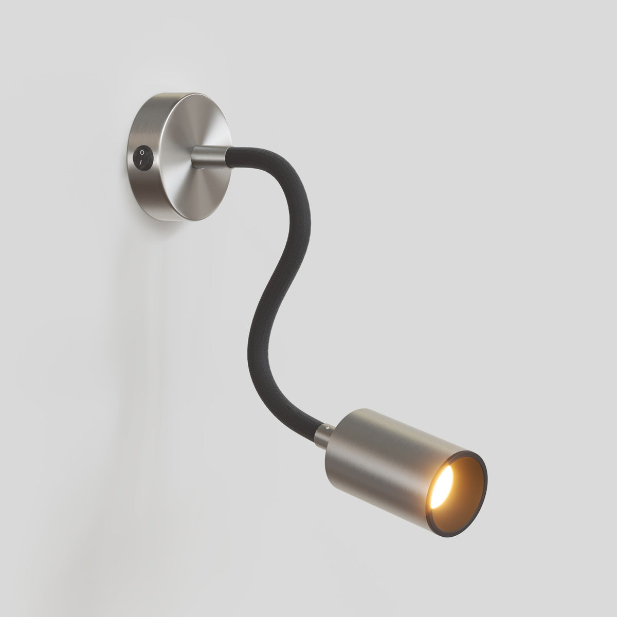Lampada da parete o soffitto con faretto GU10 Bispot e braccio orientabile Flex 30 cm - Titanio satinato / Nero Si Si