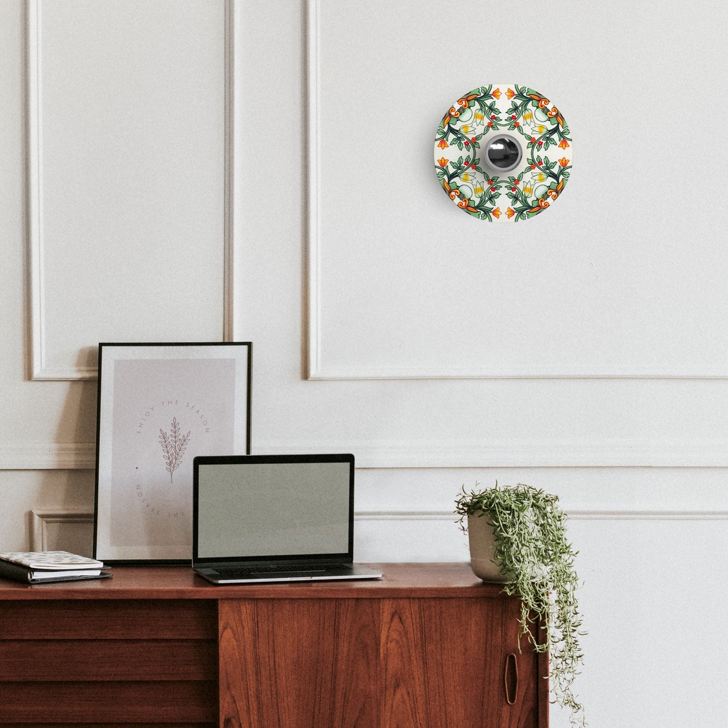 Lampada da parete o soffitto Nera con paralume a effetto maiolica - Waterproof IP44 - IO