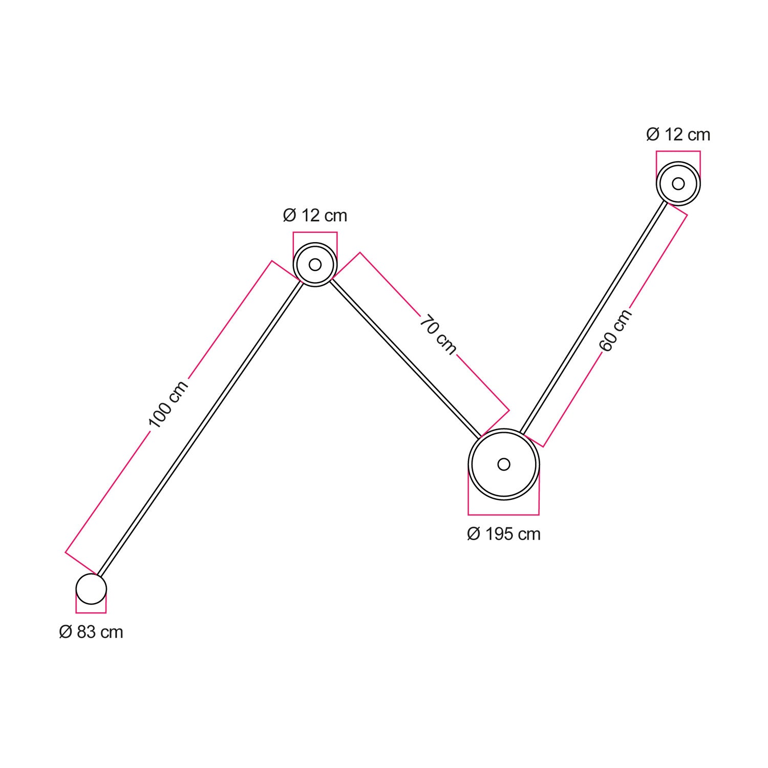 Lampada da parete Spostaluce con 3 lampadine Ghost e cavo bianco