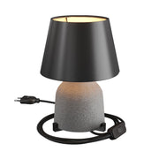 Lampada da tavolo in ceramica Vaso con paralume Impero - Nero