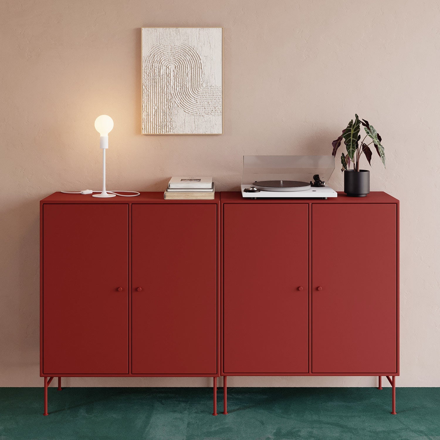 Lampada da tavolo MAG - Y con base metallica tonda - Bianco opaco - Creative Cables