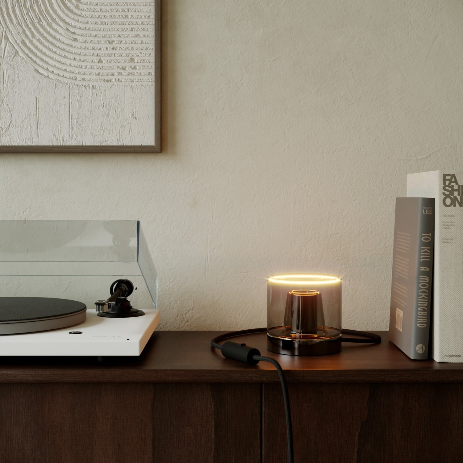 Lampada da tavolo Posaluce Ghost - Nero perla - Creative Cables