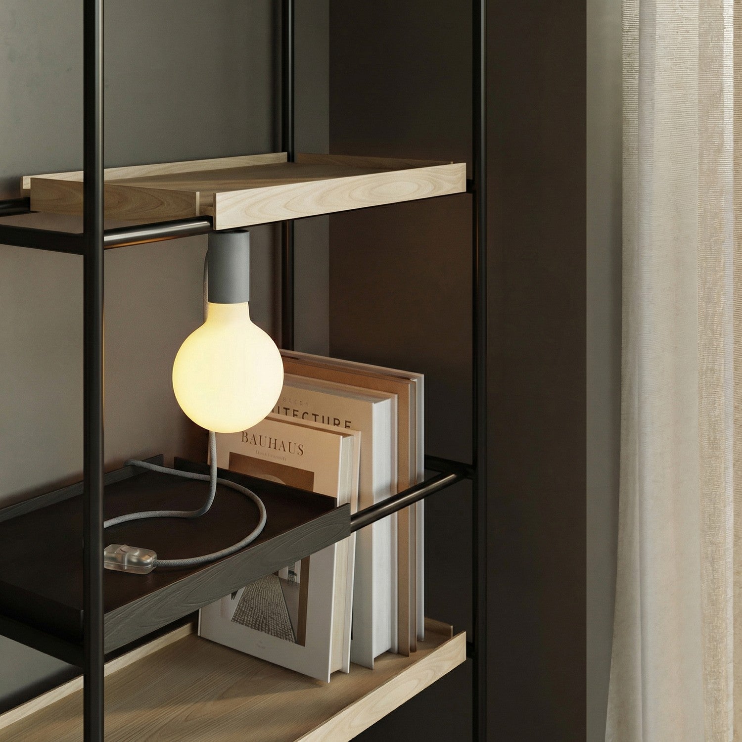 Lampada magnetica plug-in con attacco E27 - Grigio