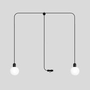 Lampada plug-in da esterno Modulair IP65 a 2 cadute con paralumi infrangibili Unbreak-a-Ball e cavo SM04