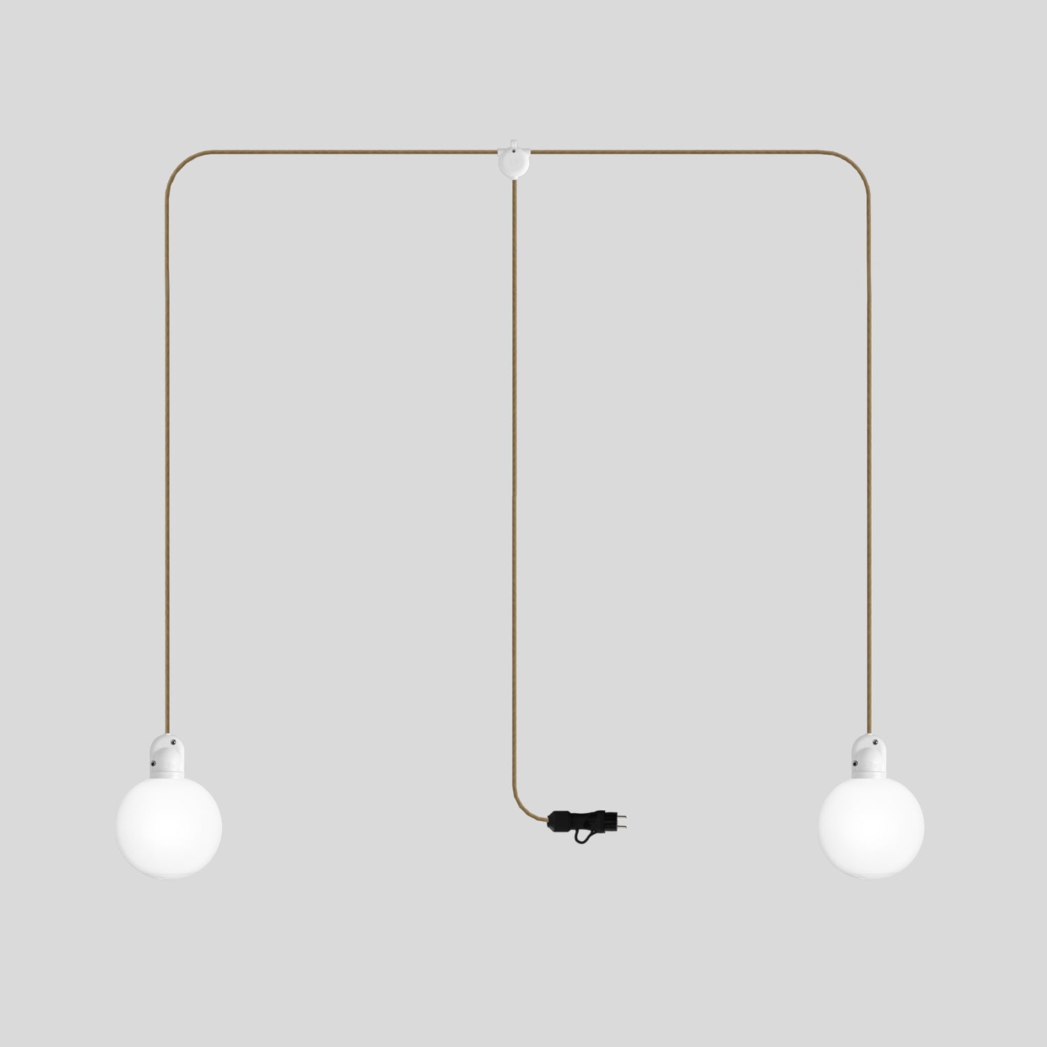 Lampada plug-in da esterno Modulair IP65 a 2 cadute con paralumi infrangibili Unbreak-a-Ball e cavo SN06