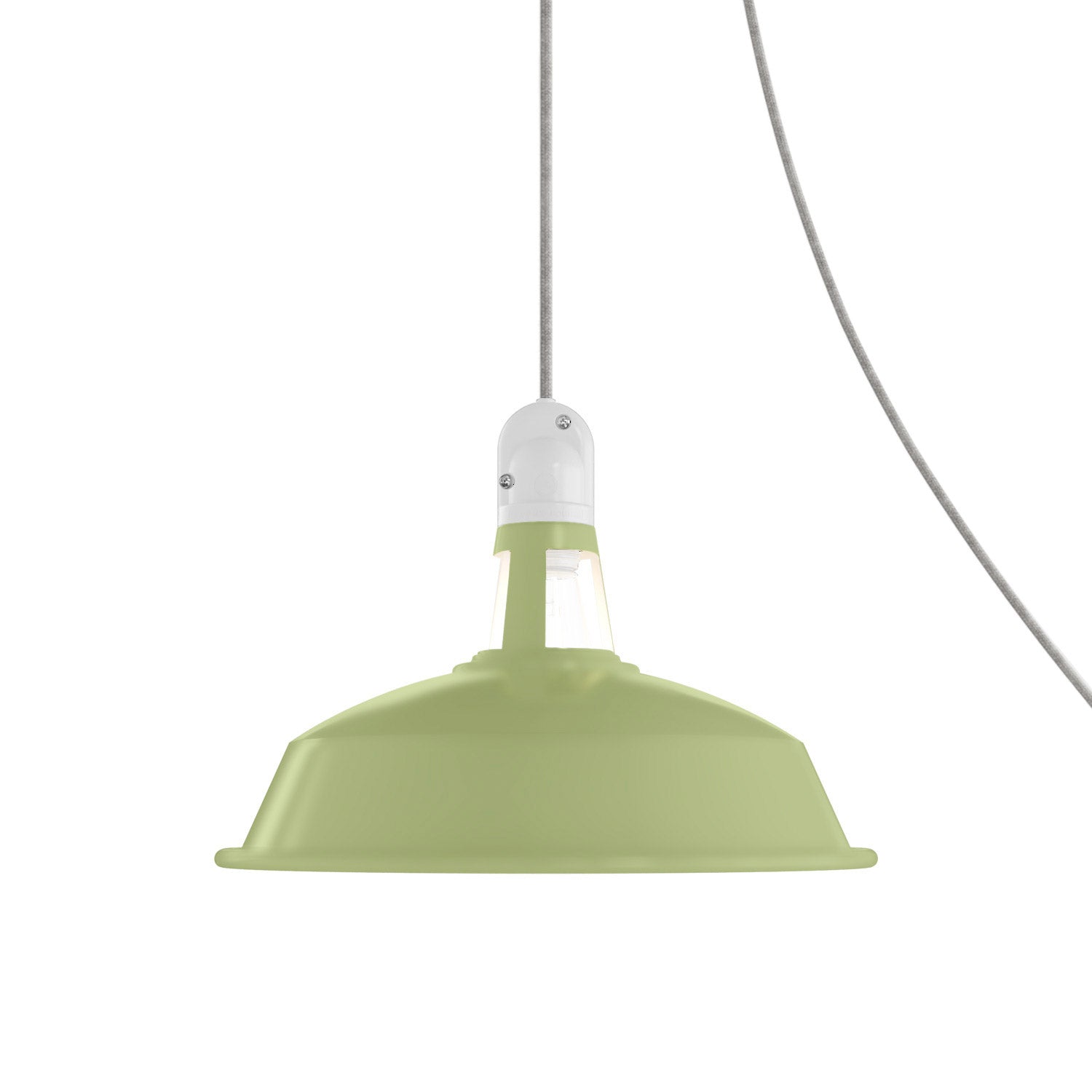 Lampada portatile da esterno Snake con paralume Harbour, 5 m cavo tessile, portalampada IP65 waterproof - Verde prato