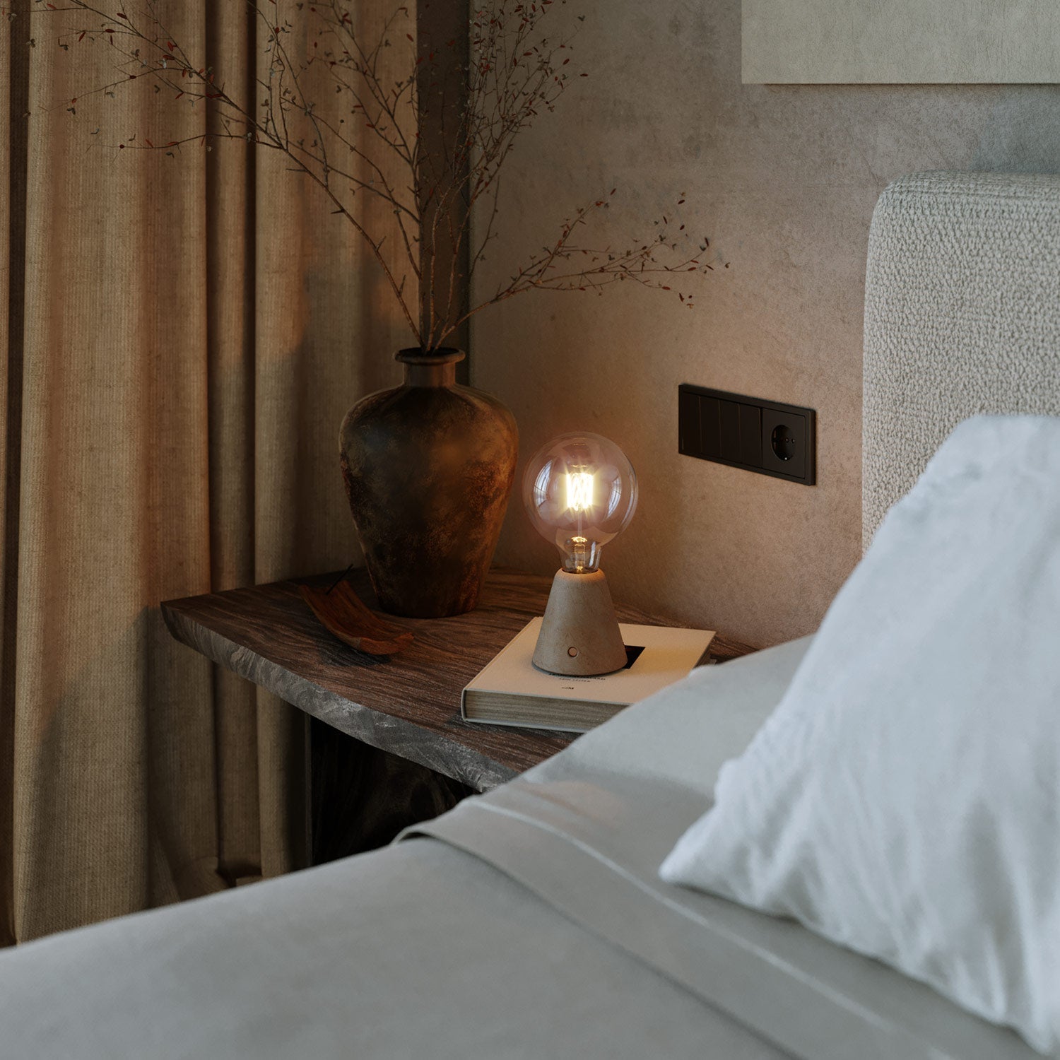 Lampada portatile ricaricabile Cabless01 con lampadina globo G125 - Neutro - Creative Cables