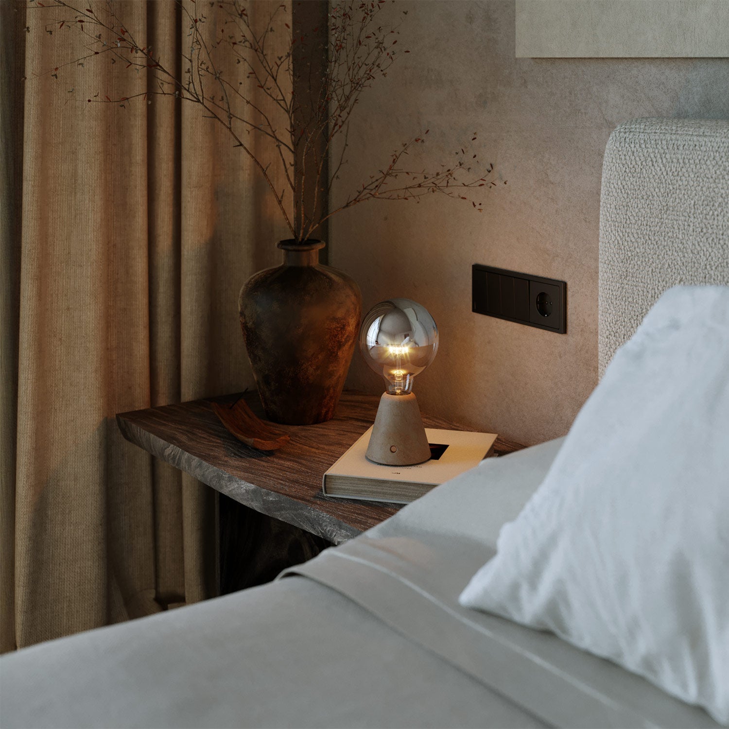 Lampada portatile ricaricabile Cabless01 con lampadina globo mezza sfera argento - Neutro