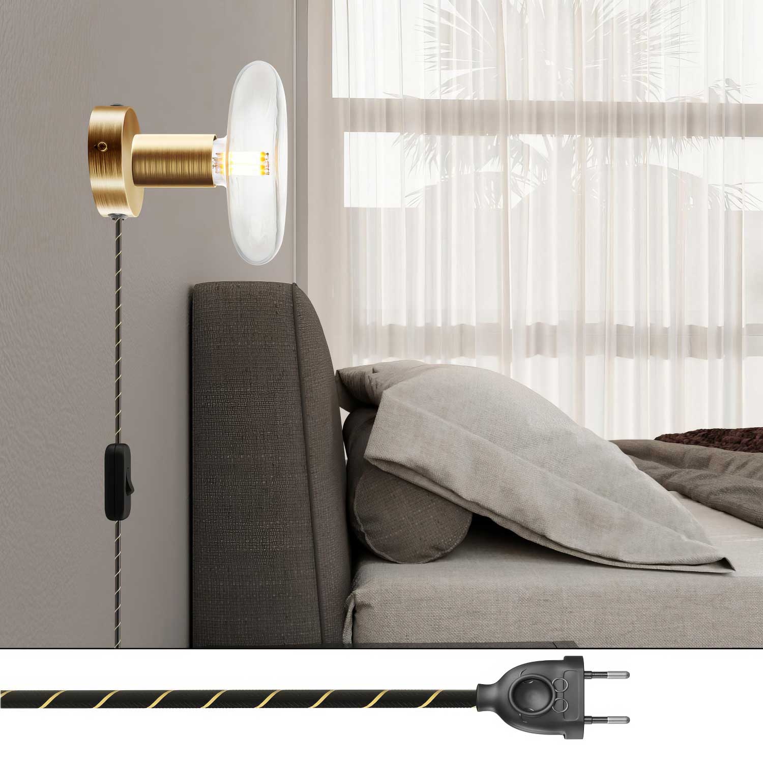 Lampada Spostaluce in metallo - Bronzo satinato