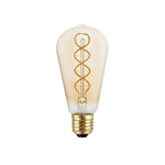 Lampadina LED dorata B01 Linea 5V Filamento a spirale Edison ST64 1,3W E27 Dimmerabile 2500K