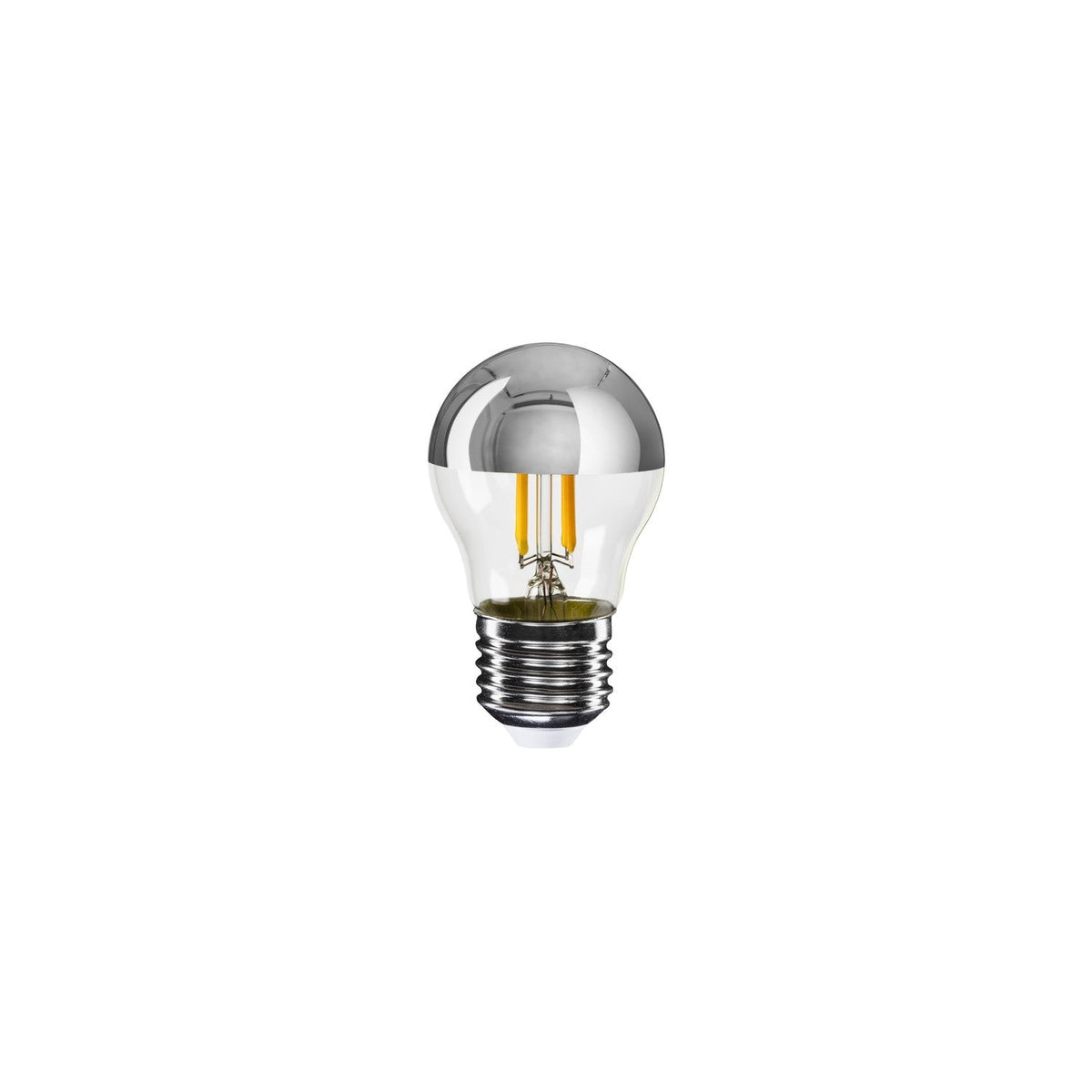 Glühbirne LED G45 Halbkugel silber E27 4,8W dimmbar