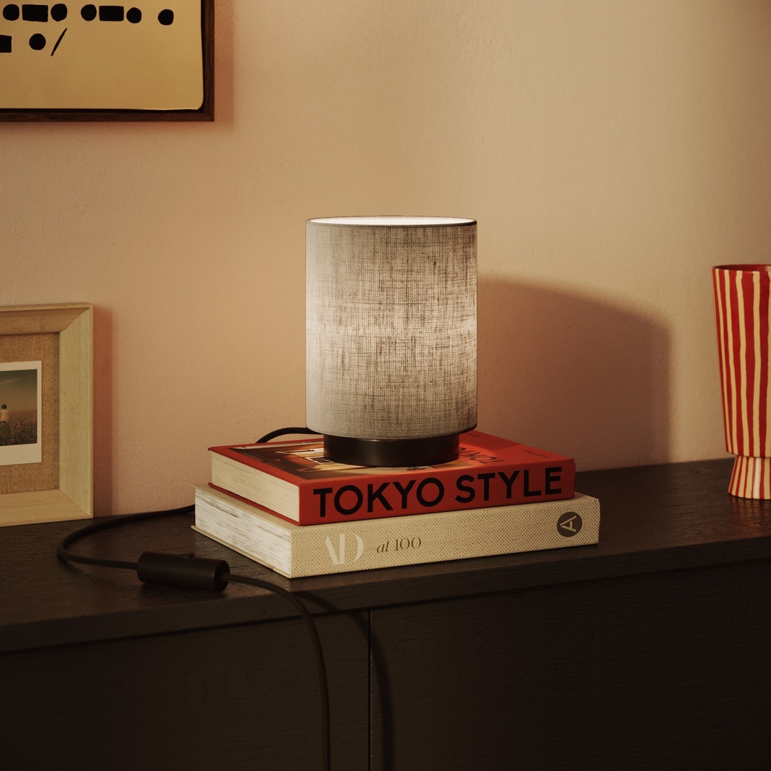 Paralume Cilindro S in tessuto con attacco E27 - Made in Italy - Camelot Grigio