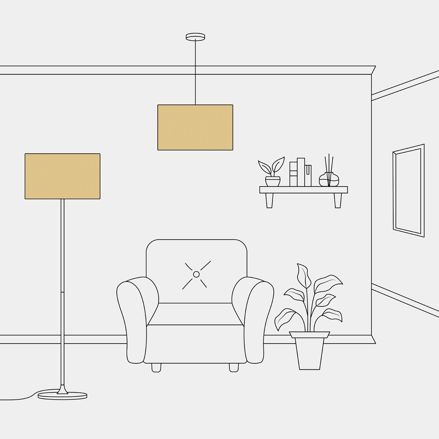 Paralume Cilindro XL in tessuto con attacco E27 - Made in Italy - Arenal Oro