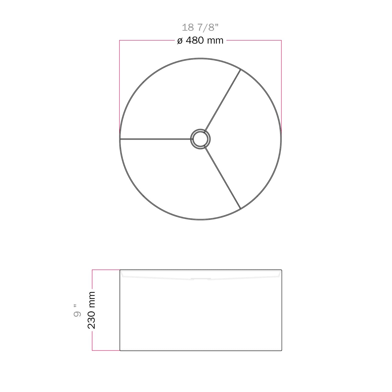 Paralume Cilindro XL in tessuto con attacco E27 - Made in Italy - Raphia