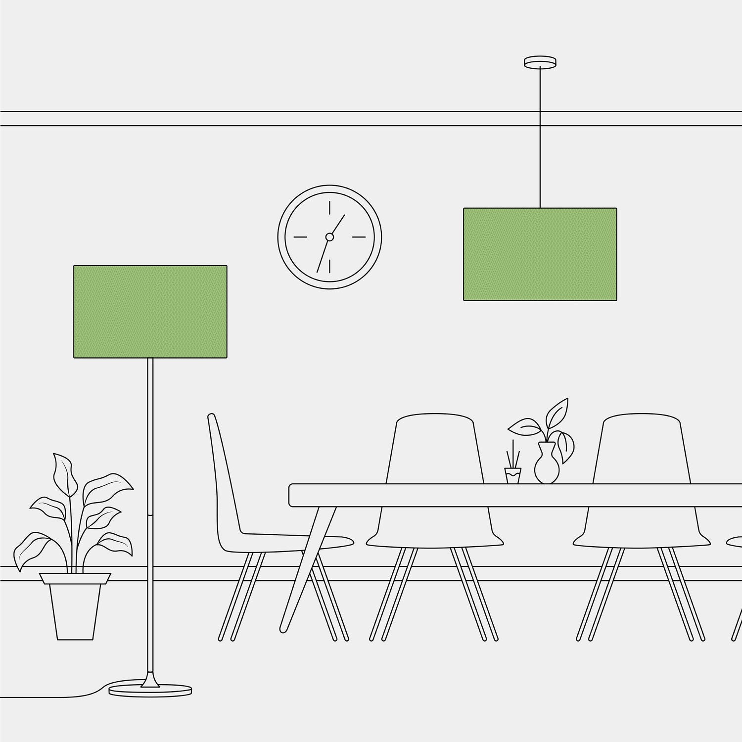 Paralume Cilindro XXL in tessuto con attacco E27 - Made in Italy - Cinette Verde Pistacchio