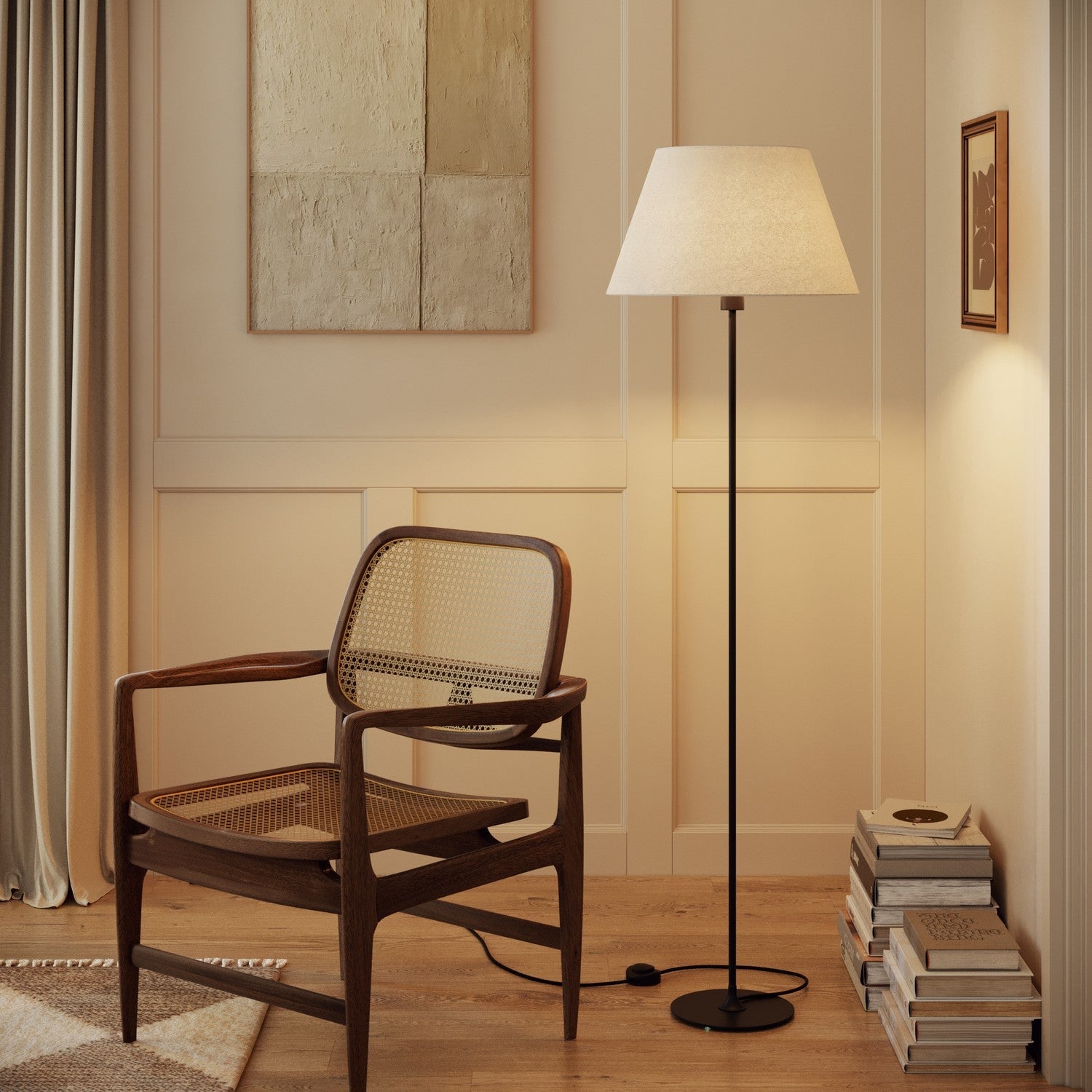 Paralume Impero L per lampada da tavolo o applique con attacco E27 - Made in Italy - Lana Sabbia