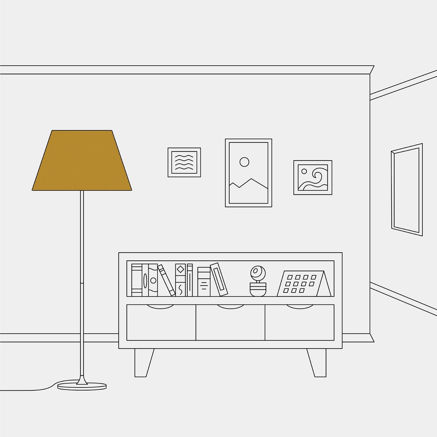 Paralume Impero L per lampada da tavolo o applique con attacco E27 - Made in Italy - Lana Senape