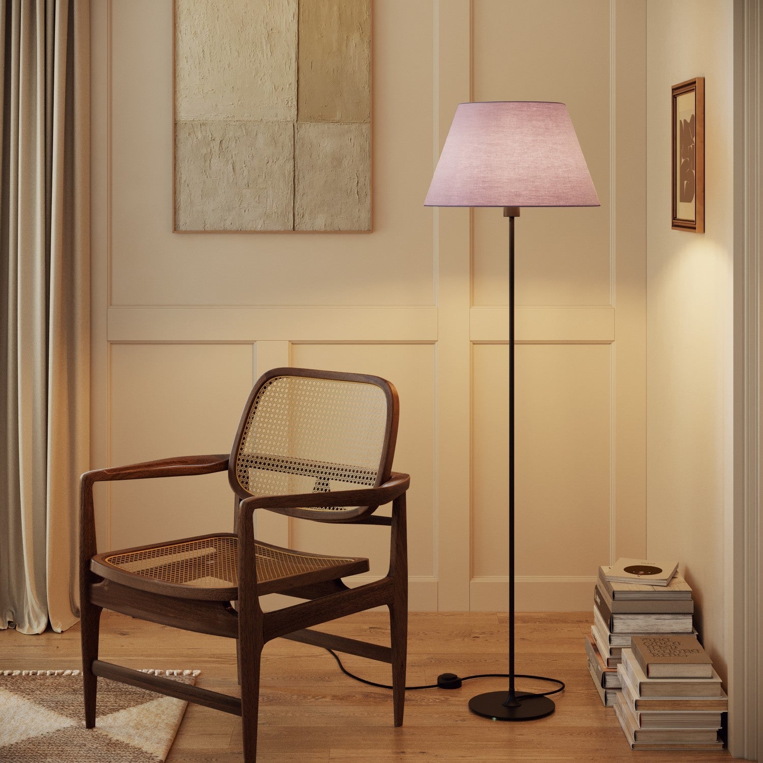 Paralume Impero L per lampada da tavolo o applique con attacco E27 - Made in Italy - Teletta Lilla