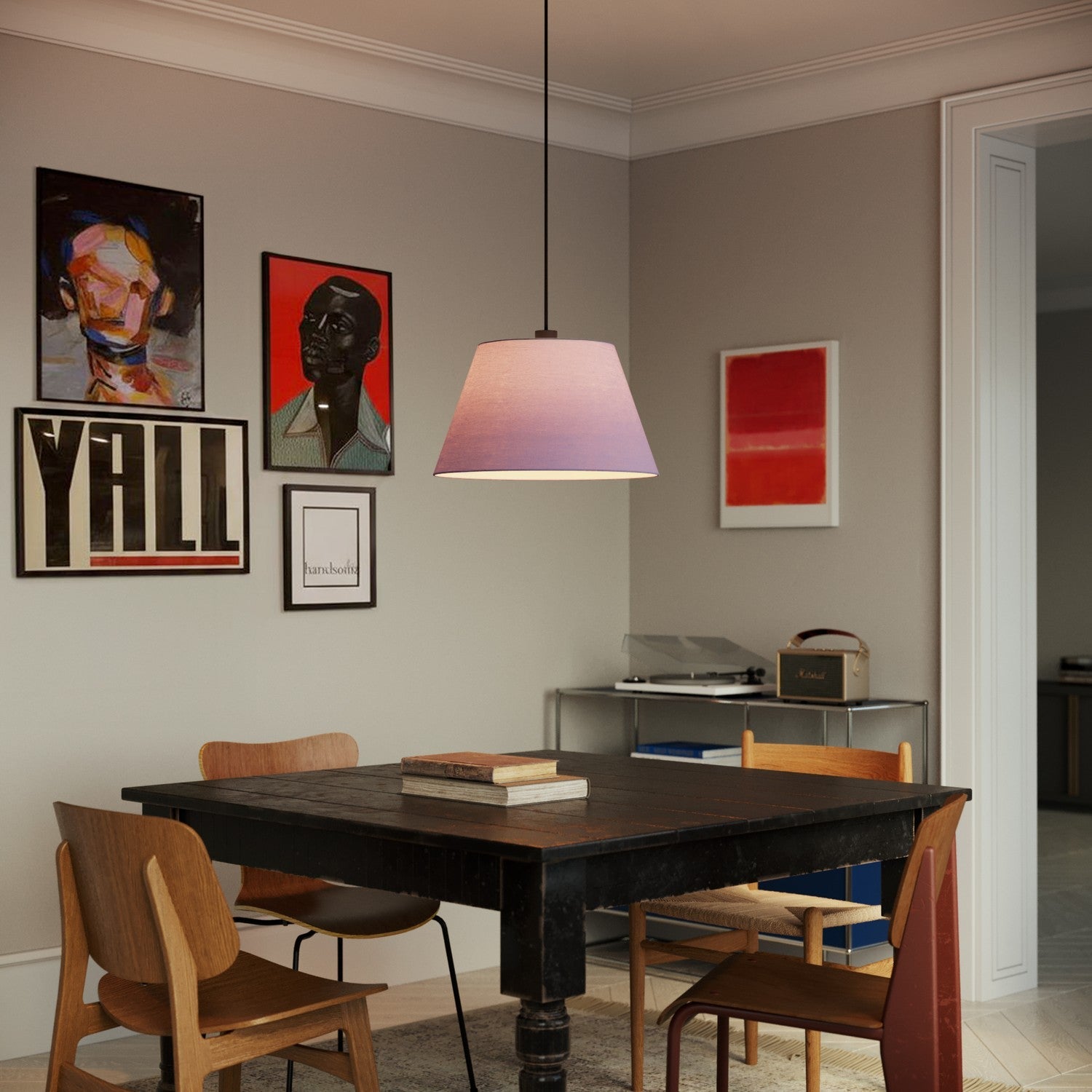 Paralume Impero L per sospensione con attacco E27 - Made in Italy - Teletta Lilla