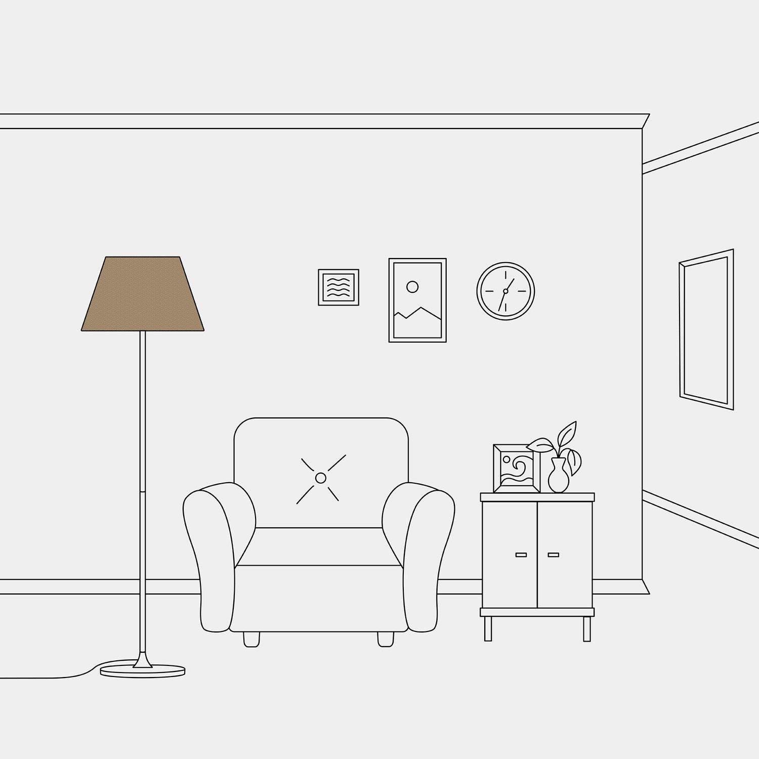 Paralume Impero M in tessuto per lampada da terra con attacco E27 - Made in Italy - Lana Marrone