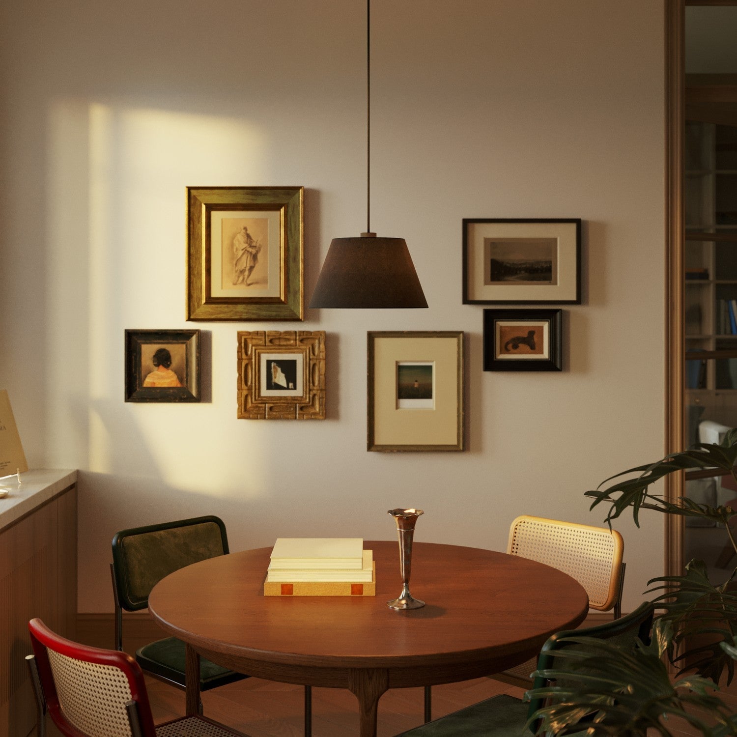 Paralume Impero M per sospensione con attacco E27 - Made in Italy - Lana Grigio Scuro