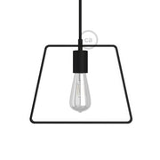 Paralume in metallo Duedì Base con copriportalampada in metallo e portalampada E27 - Nero